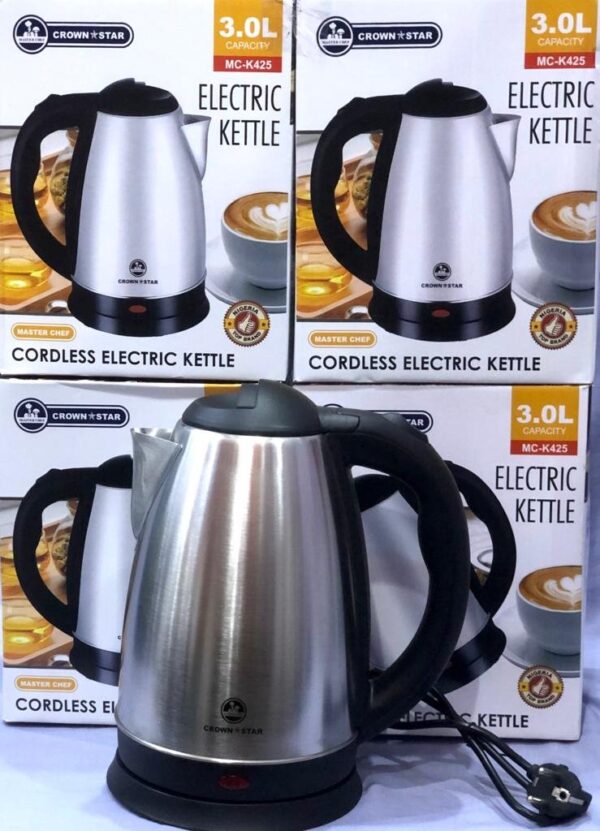 Crown Star Cordless Electric Kettle 3L - Image 2